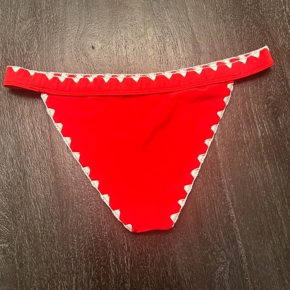 Lovers And Friends‎ Adrift Swim Bikini Bottom in Fiery Red Sz M - Picture 4 of 5